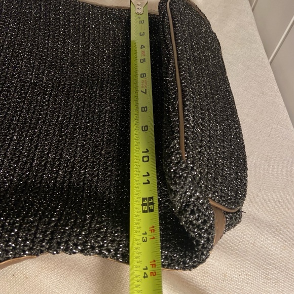 Studio 803 Black handbag crochet knit
metallic thread accent women’s purse Bag - Picture 5 of 14